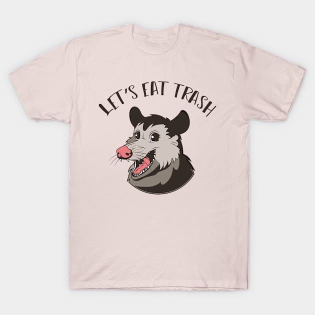 Let's Eat Trash And Get Hit By A Car - Opossum vintage T-Shirt by Mosklis